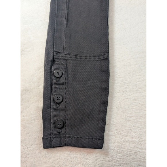 Anthropologie Cropped Pants Button‎ Accent Casual Trousers Black Size 26 - Picture 7 of 13
